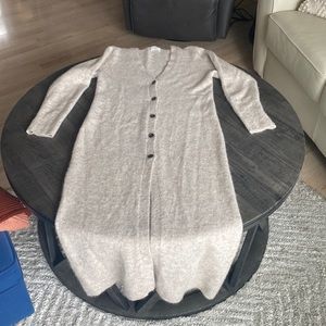 Long Heather Tan cardigan from Aritzia